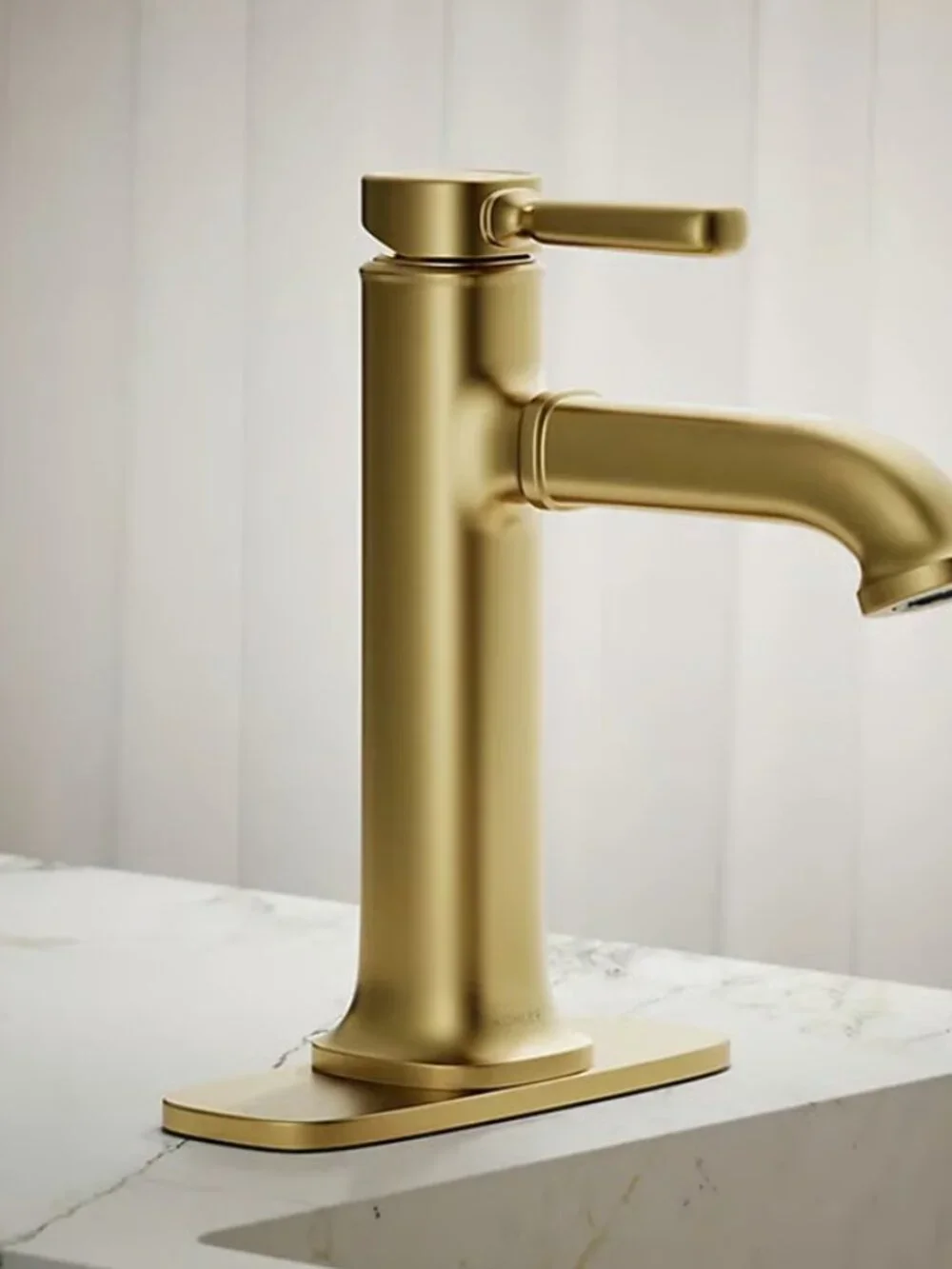 Kohler Terzet Bathroom Sink Faucet Vibrant Brushed Moderne Brass